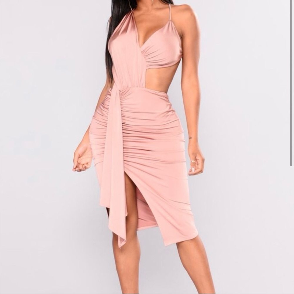 Elegant Pink Halter Dress
